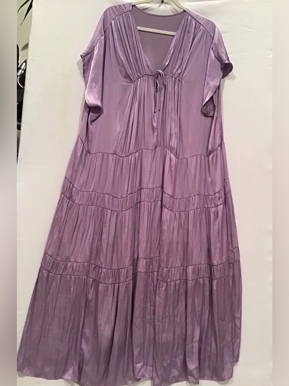 403 Lilac Tiered Maxi Dress with V-Neck